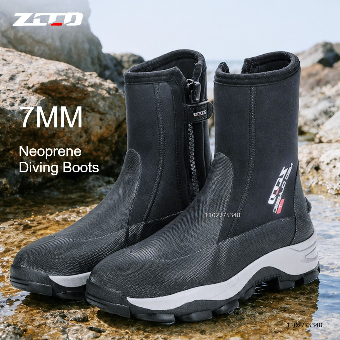 Men'S Shoes Water Resistant - ใหม่ 7 มม. รองเท้าดำน้ำนีโอพรีนรองเท้าเวทสูทกันลื่นทนต่อการสึกหรอรองเท้าลุยชายหาดดำน้ำดูปะการังตกปลารองเท้าน้ำรองเท้าบูท