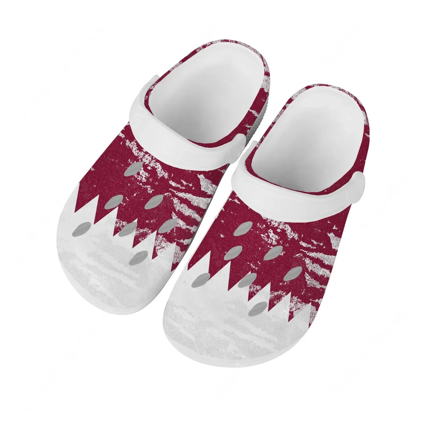 Men Shoes Qatar - รองเท้าแตะลายธงชาติกาตาร์ สำหรับผู้ชายและผู้หญิง กันลื่น ใส่ในบ้าน สวน หรือชายหาด