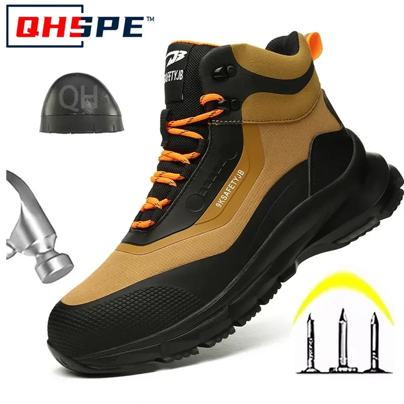 Men'S Shoes Water Resistant - Anti Splash Water Safety รองเท้าผู้ชายสวมใส่รองเท้าทํางานรองเท้าเหล็กเจาะหลักฐานรองเท้าป้องกันความปลอดภัยรองเท้าผ้าใบ