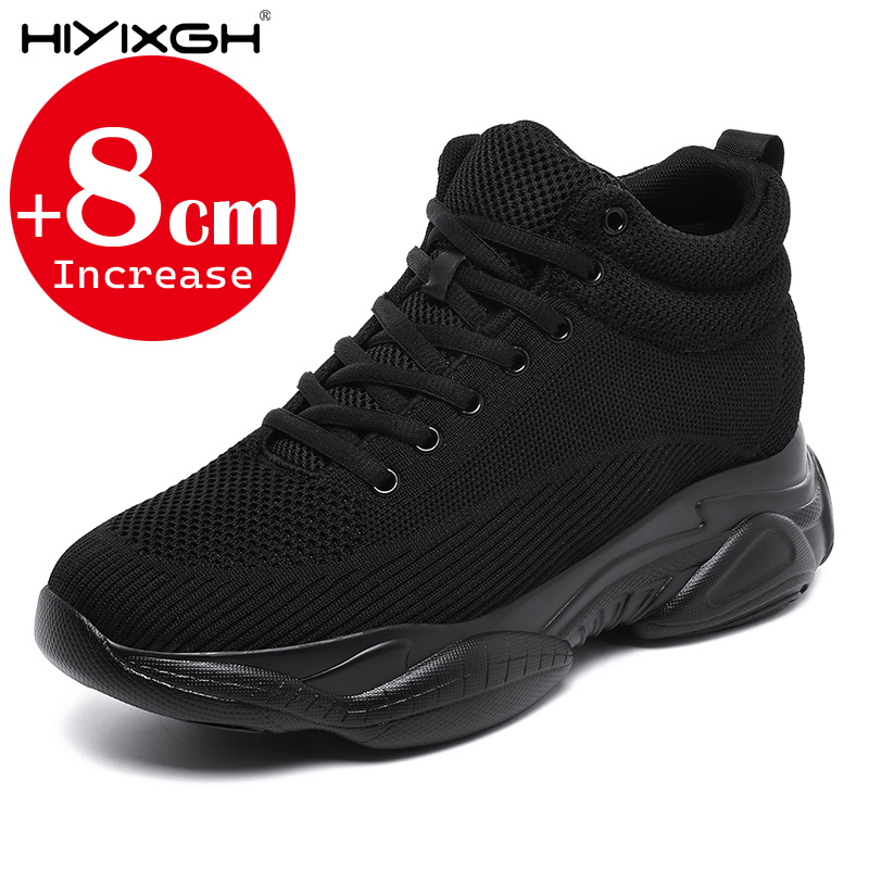 Men'S Shoes With Height Increase - รองเท้าผ้าใบเพิ่มความสูง 8 ซม. สำหรับผู้ชายและผู้หญิง ระบายอากาศได้ดี ทรงหุ้มข้อ
