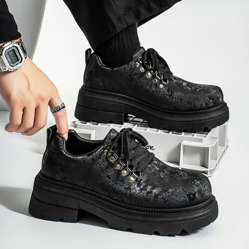Men'S Shoes With Height Increase - รองเท้าบูททำงานทรงหนา สไตล์อังกฤษย้อนยุค สำหรับผู้ชาย ฤดูหนาว หนังแท้ พื้นหนา