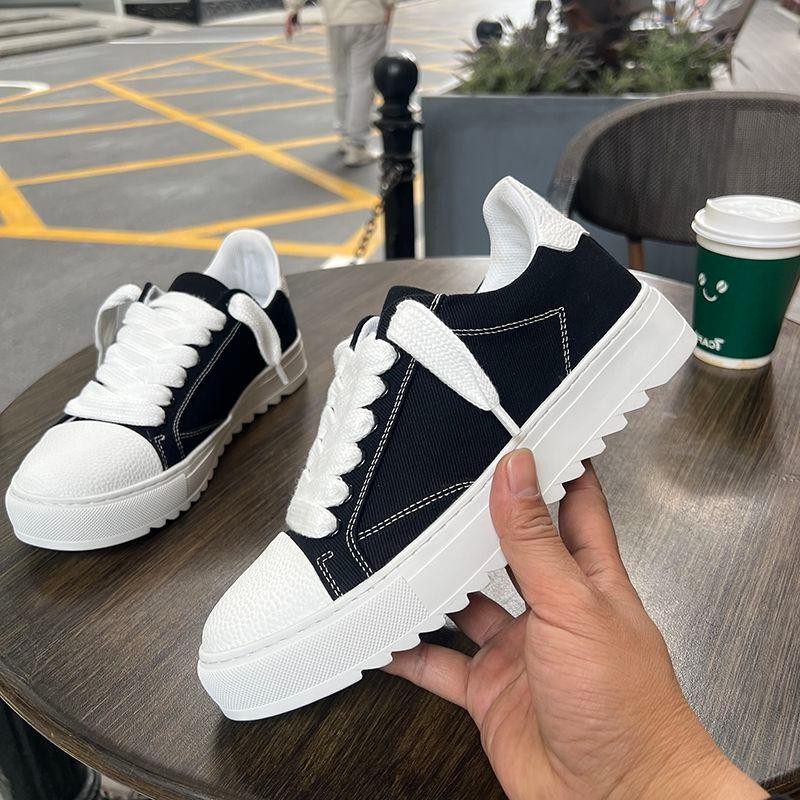 Men'S Shoes With Height Increase - รองเท้าผ้าใบแฟชั่นทรงเตี้ยอเนกประสงค์สำหรับผู้ชาย รองเท้าเดนิมเสริมส้นเพิ่มความสูง รองเท้ากีฬาและสเก็ตบอร์ด