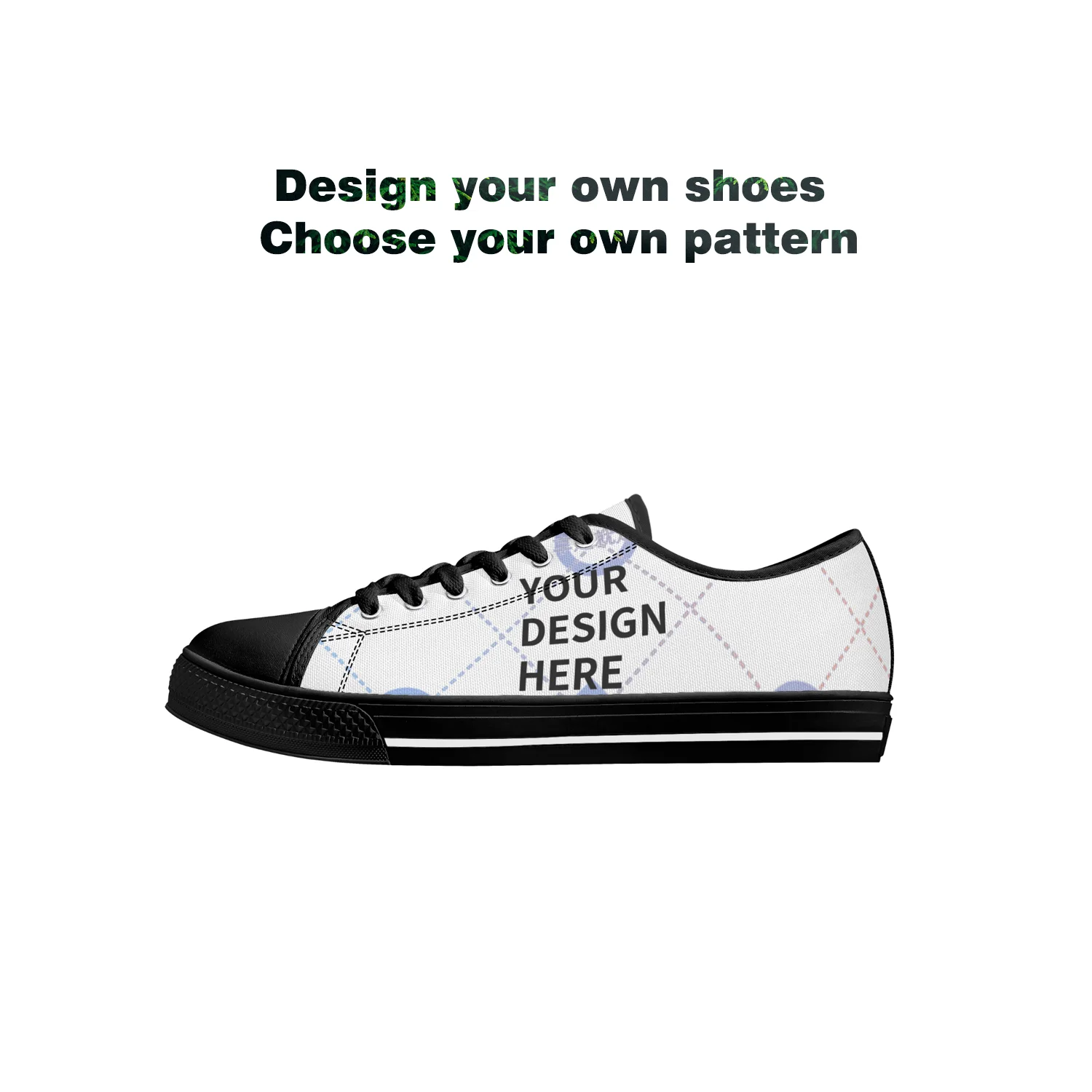 Men Shoes Eu To Us Size - รองเท้าผ้าใบแบบปรับแต่งได้ พิมพ์ลายตามสั่ง รองเท้าดีไซเนอร์ รองเท้าผ้าใบหุ้มข้อต่ำ สำหรับผู้ชายและผู้หญิง ขนาด: