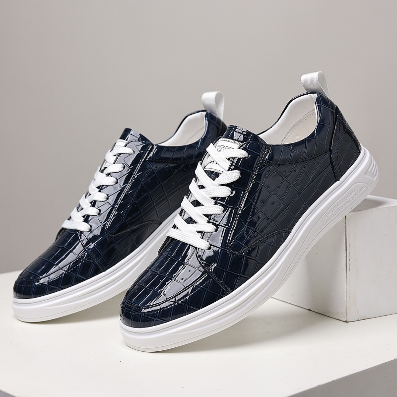 Men Shoes Classic - รองเท้าสเก็ตบอร์ดแบบคลาสสิกสำหรับผู้ชาย หุ้มข้อต่ำ หนังแท้ ผูกเชือก พื้นหนา สวมใส่สบายทุกวัน