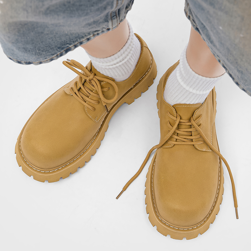 Men Shoes Classic - รองเท้าผู้ชายแบบหนาพิเศษสำหรับฤดูใบไม้ผลิและฤดูใบไม้ร่วง ระบายอากาศได้ดี ดีไซน์คลาสสิก เพิ่มความสูง สวมใส่สบาย รองเท้าสั่งทำพิเศษ