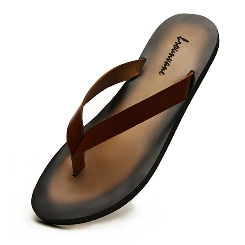 Men Shoes Classic - รองเท้าแตะหนังแท้คลาสสิกสำหรับผู้ชาย รุ่นใหม่ประจำฤดูร้อนปี 2026 ทำมือ สวมใส่สบาย คุณภาพดี