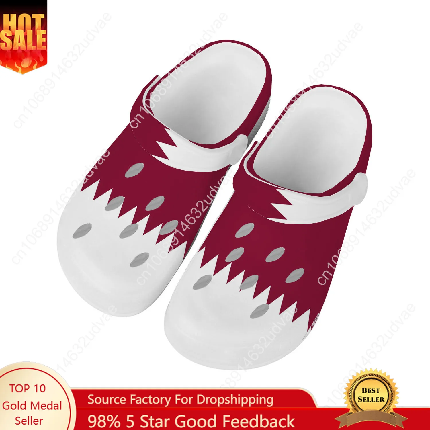 Men Shoes Qatar - รองเท้าแตะลายธงชาติกาตาร์ สำหรับผู้ชายและผู้หญิง กันลื่น ใส่ในบ้าน สวน รองเท้าแตะแบบกำหนดเอง