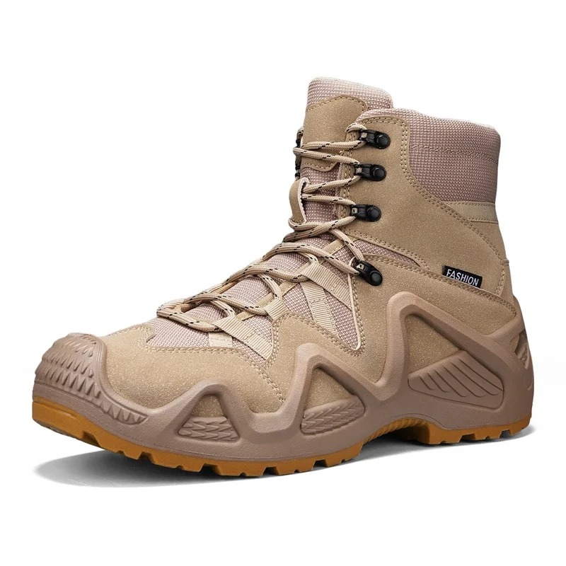 Men Shoes Branded - รองเท้าบูทผู้ชายแบบผูกเชือก ยี่ห้อดัง รองเท้าเดินป่าข้อสั้น รองเท้าทำงานในทะเลทราย กันน้ำ ไซส์ใหญ่