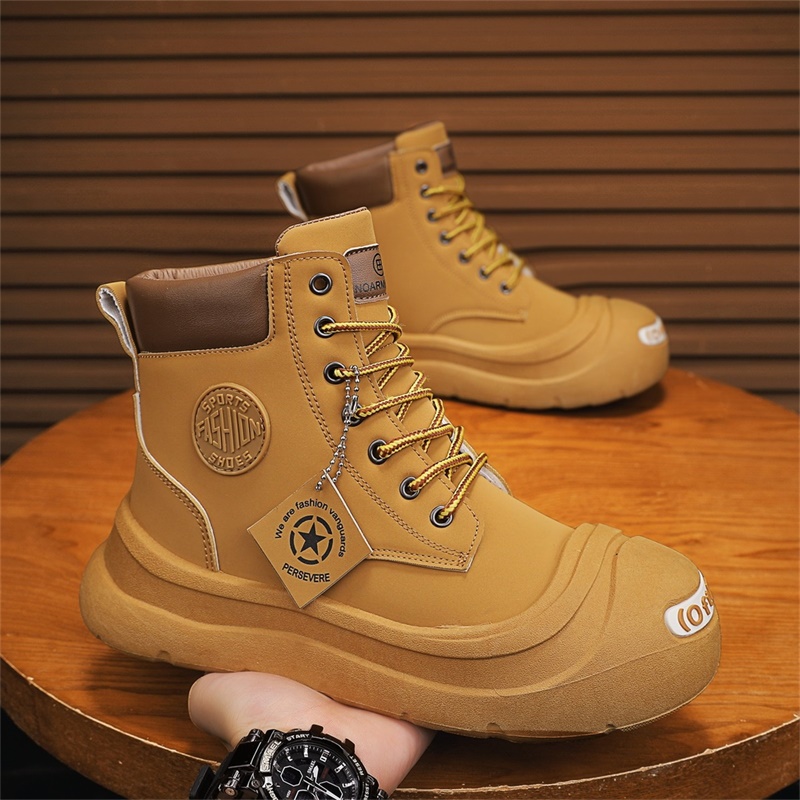 Men'S Shoes With Support - รองเท้าบูทข้อสั้นแฟชั่น สวมใส่สบาย รองเท้ากีฬาผู้ชายหุ้มข้อสูง รุ่นใหม่ประจำฤดูใบไม้ร่วงปี 2025 รองเท้าลำลองผู้ชายทันสมัย