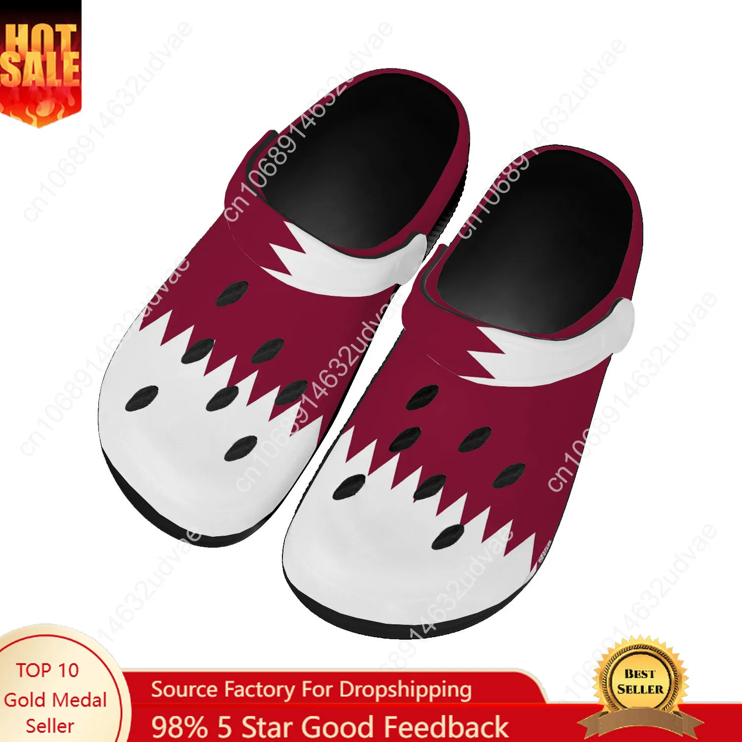Men Shoes Qatar - รองเท้าแตะลายธงชาติกาตาร์ สำหรับผู้ชายและผู้หญิง สวมใส่สบาย เหมาะสำหรับใช้ในบ้าน สวน รองเท้าแตะแบบกำหนดเอง