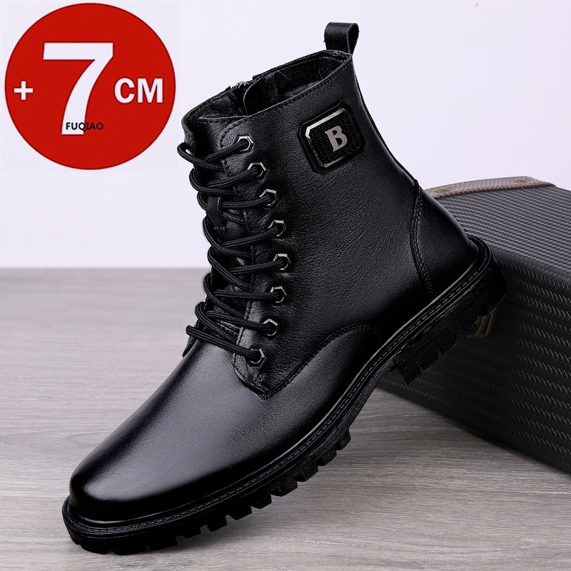 รองเท้าบูทหนังแท้ผู้ชาย บุขนอุ - Men'S Shoes With Height Increase บทวิจารณ์และราคา