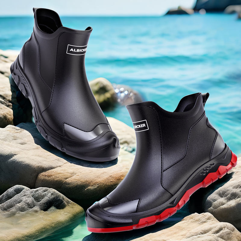 รองเท้าบูทกันฝนแบบสั้นสำหรับผู - Men'S Shoes Water Resistant บทวิจารณ์และราคา