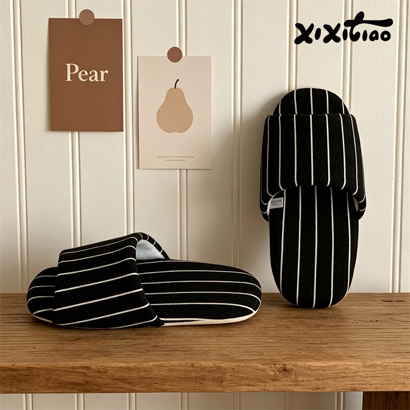 รองเท้าแตะในบ้านลายทาง XIXITIA - Men Shoes Size To Women บทวิจารณ์และราคา