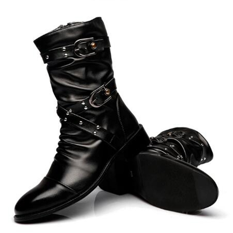 รองเท้าบูทหนังผู้ชายแฟชั่นคุณภ - Men Shoes Classic บทวิจารณ์และราคา