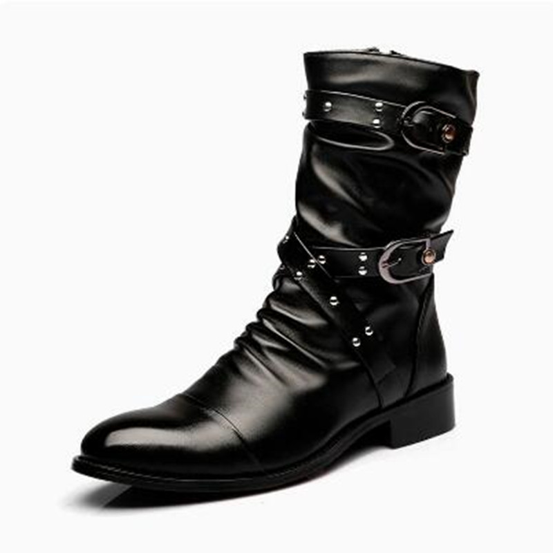 รองเท้าบูทหนังผู้ชายแฟชั่นคุณภ - Men Shoes Classic บทวิจารณ์และราคา