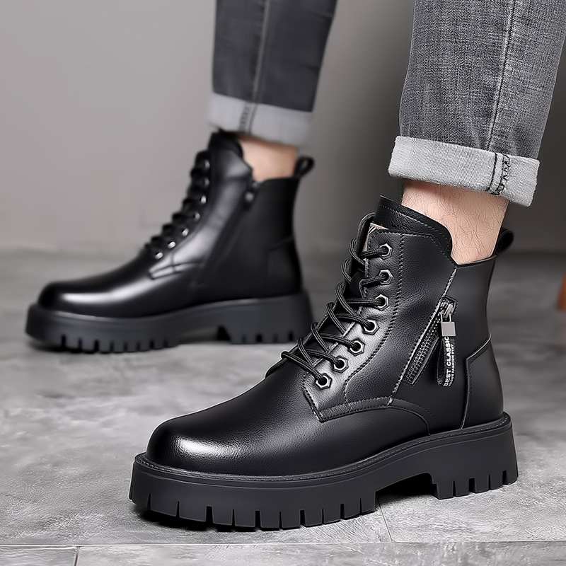 รองเท้าบูทหนังแท้สไตล์คลาสสิกส - Men Shoes Classic บทวิจารณ์และราคา