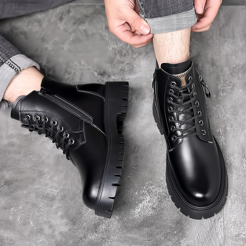 รองเท้าบูทหนังแท้สไตล์คลาสสิกส - Men Shoes Classic บทวิจารณ์และราคา