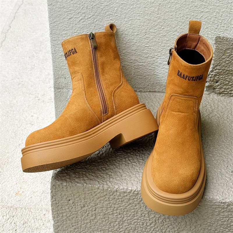 รองเท้าบูทสั้นสไตล์คู่รัก ทรงห - Men'S Shoes With Height Increase บทวิจารณ์และราคา