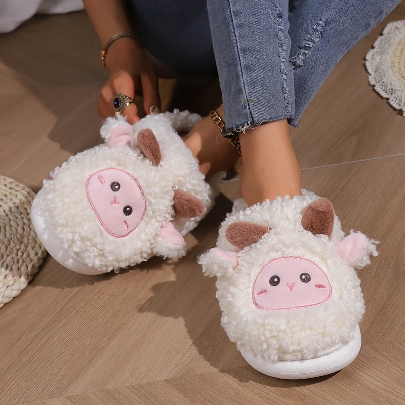 รองเท้าแตะรูปแกะน้อยน่ารักสำหร - Men Shoes Size To Women บทวิจารณ์และราคา