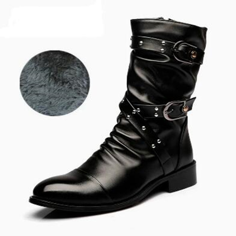 รองเท้าบูทหนังผู้ชายแฟชั่นคุณภ - Men Shoes Classic บทวิจารณ์และราคา