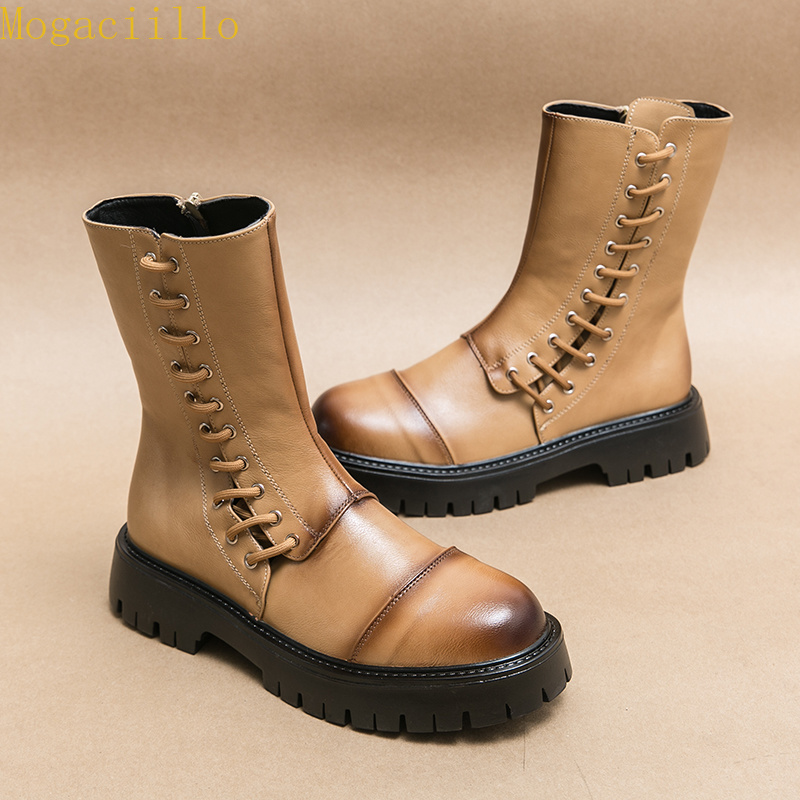 รองเท้าบูทหนังสำหรับผู้ชายแบรน - Men Shoes Branded บทวิจารณ์และราคา